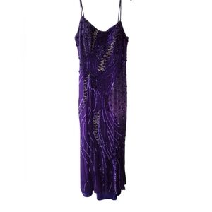 Y2k Purple Sequin Spaghetti Strap Dress